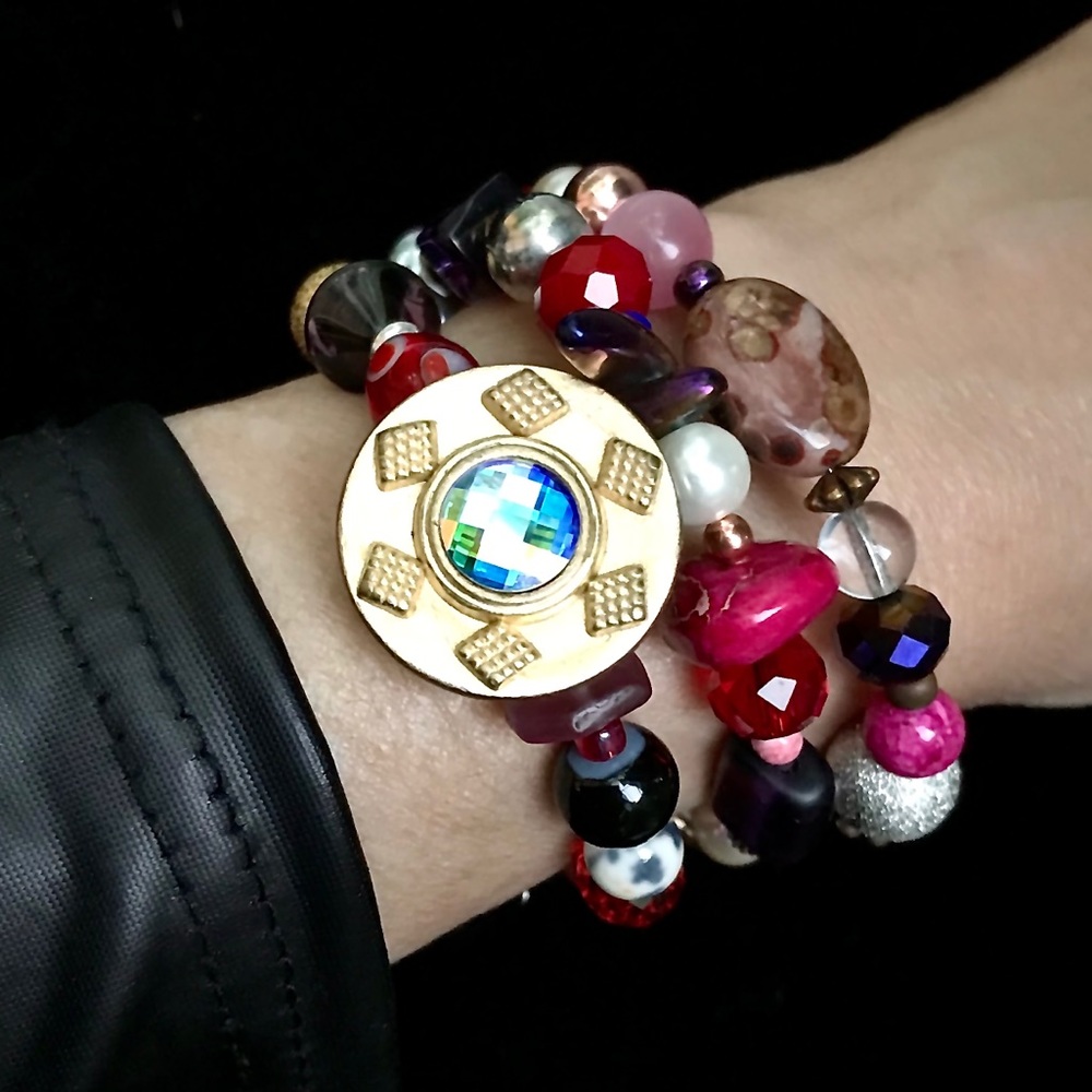 Handmade Bracelet with Vintage and Modern Elements (NB66-4H)